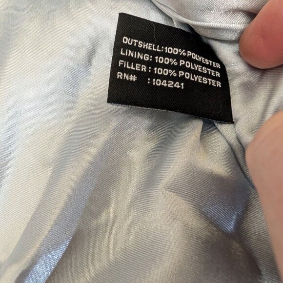 Vintage Baby Phat Bomber Puffer Jacket XL Y2K White Black Striped Spell Out Logo - Picture 15 of 16